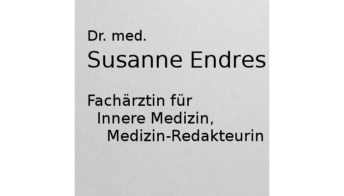 Dr.med. Susanne Endres, Fachärztin für Innere Medizin, Medizin-Redakteurin